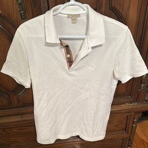 Burberry White Polo Shirt with Check Detail